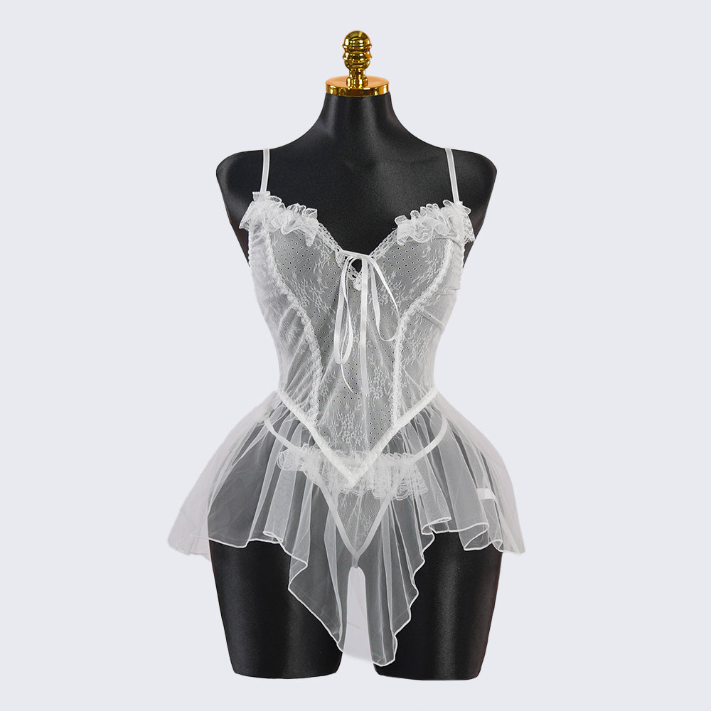 Lace Embroidery Bridal Lingerie Dress