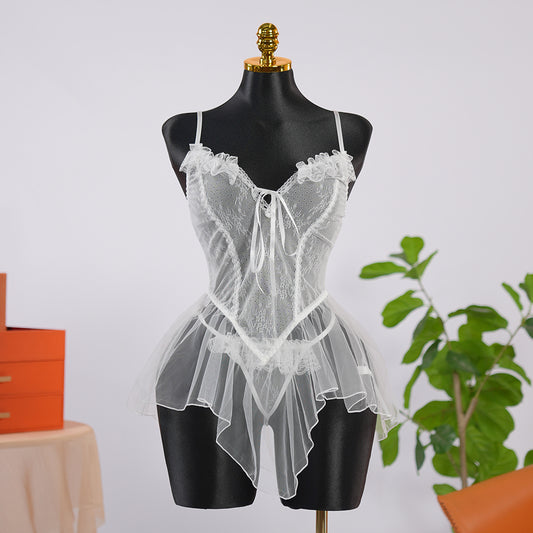 Lace Embroidery Bridal Lingerie Dress