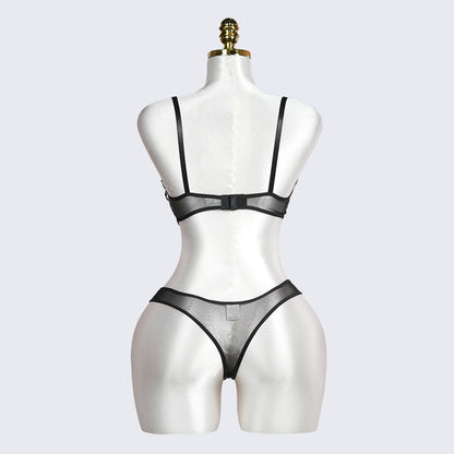 Geometric Lace Embroidery Lingerie Set