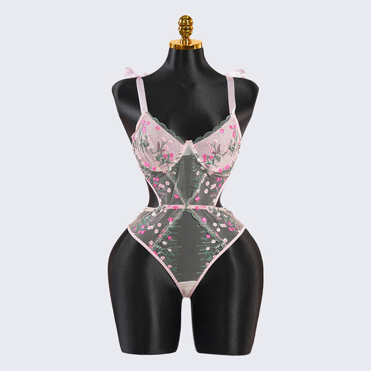 Lace Floral Embroidery Bodysuit