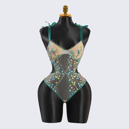 Lace Floral Embroidery Bodysuit