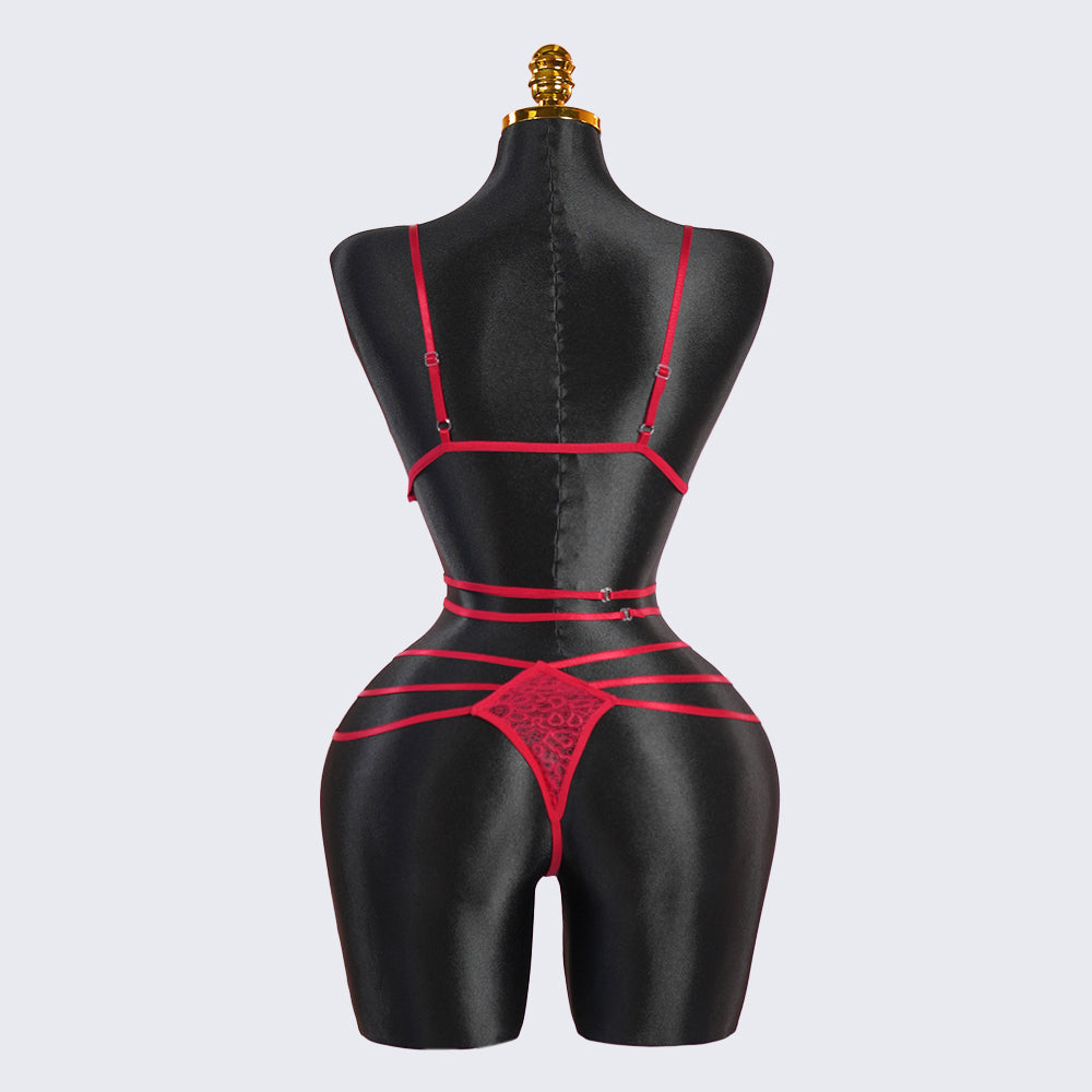 Lace Hollow Splicing Bra & Panty Set