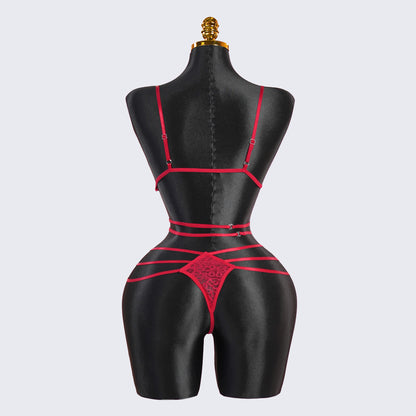 Lace Hollow Splicing Bra & Panty Set