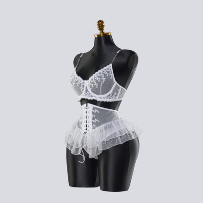 Sexy Lace Lingerie See-through Miniskirt Underwear