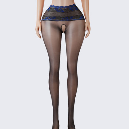 Lace Scented Ultra-Thin See-Through Open-Crotch Pantyhose