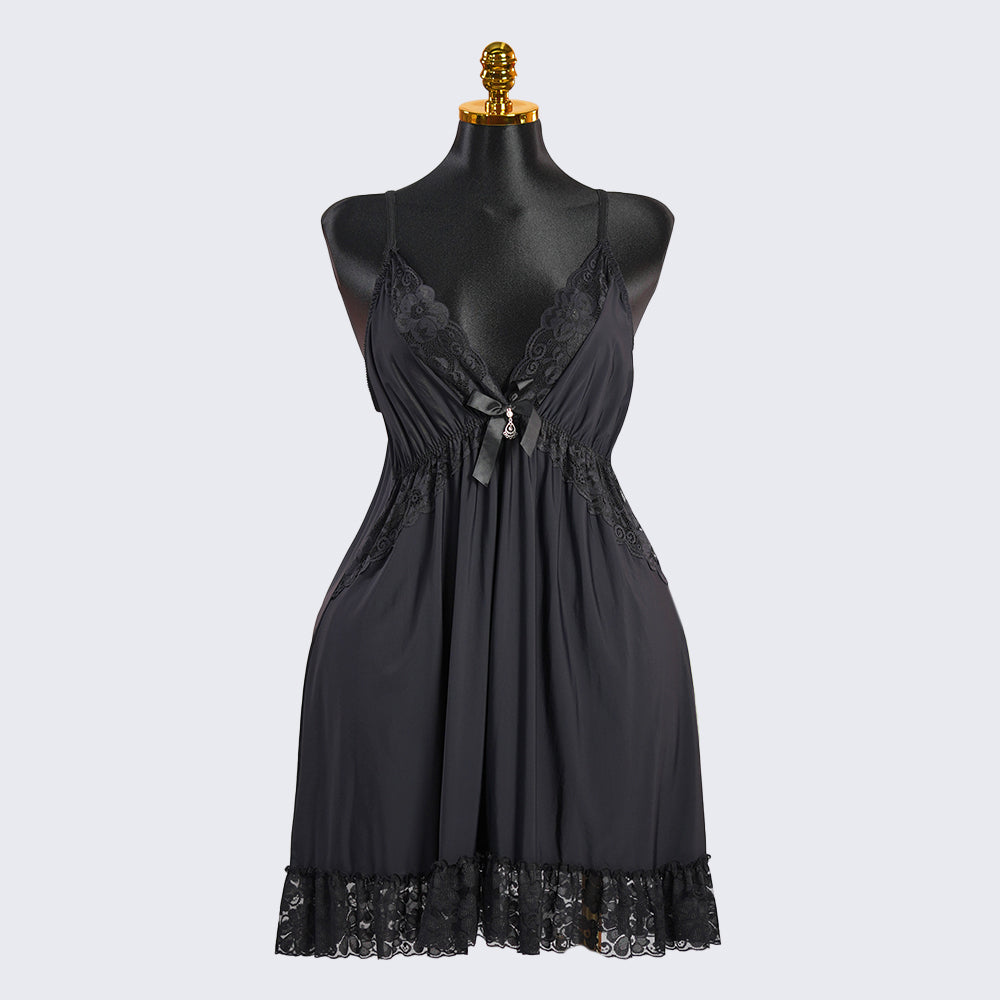 Lace V Neck Nightwear Spaghetti Strap Babydoll