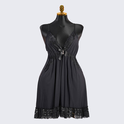 Lace V Neck Nightwear Spaghetti Strap Babydoll