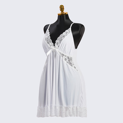 Lace V Neck Nightwear Spaghetti Strap Babydoll