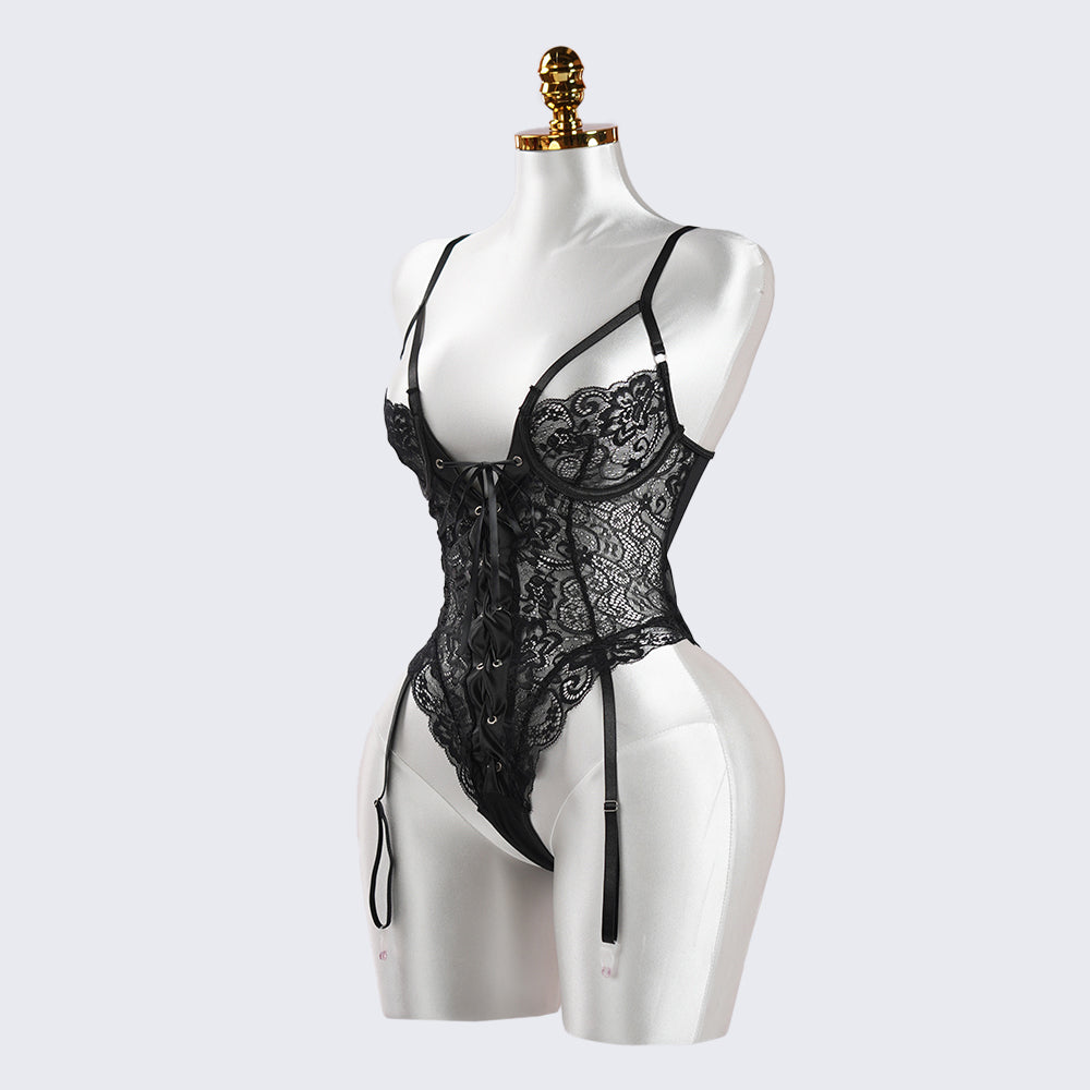 Lace Wild Charm Bodysuit with Stockings