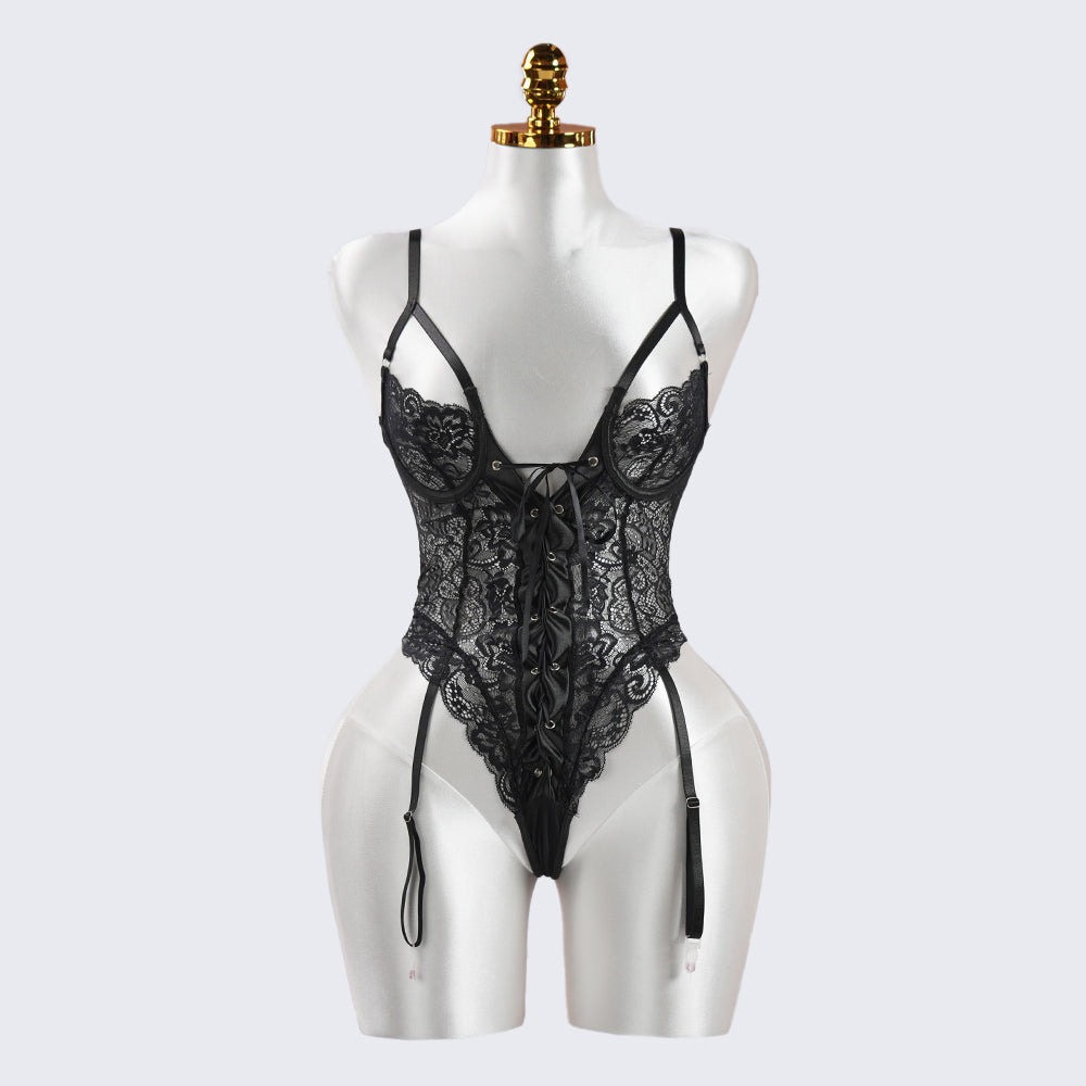 Lace Wild Charm Bodysuit with Stockings