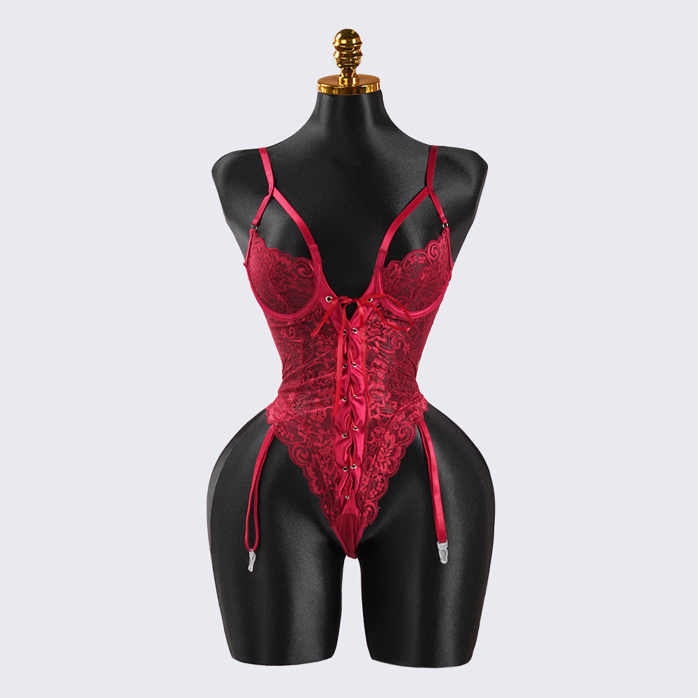 Lace Wild Charm Bodysuit with Stockings