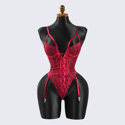 Lace Wild Charm Bodysuit with Stockings