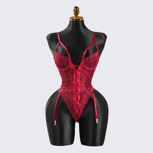 Lace Wild Charm Bodysuit with Stockings