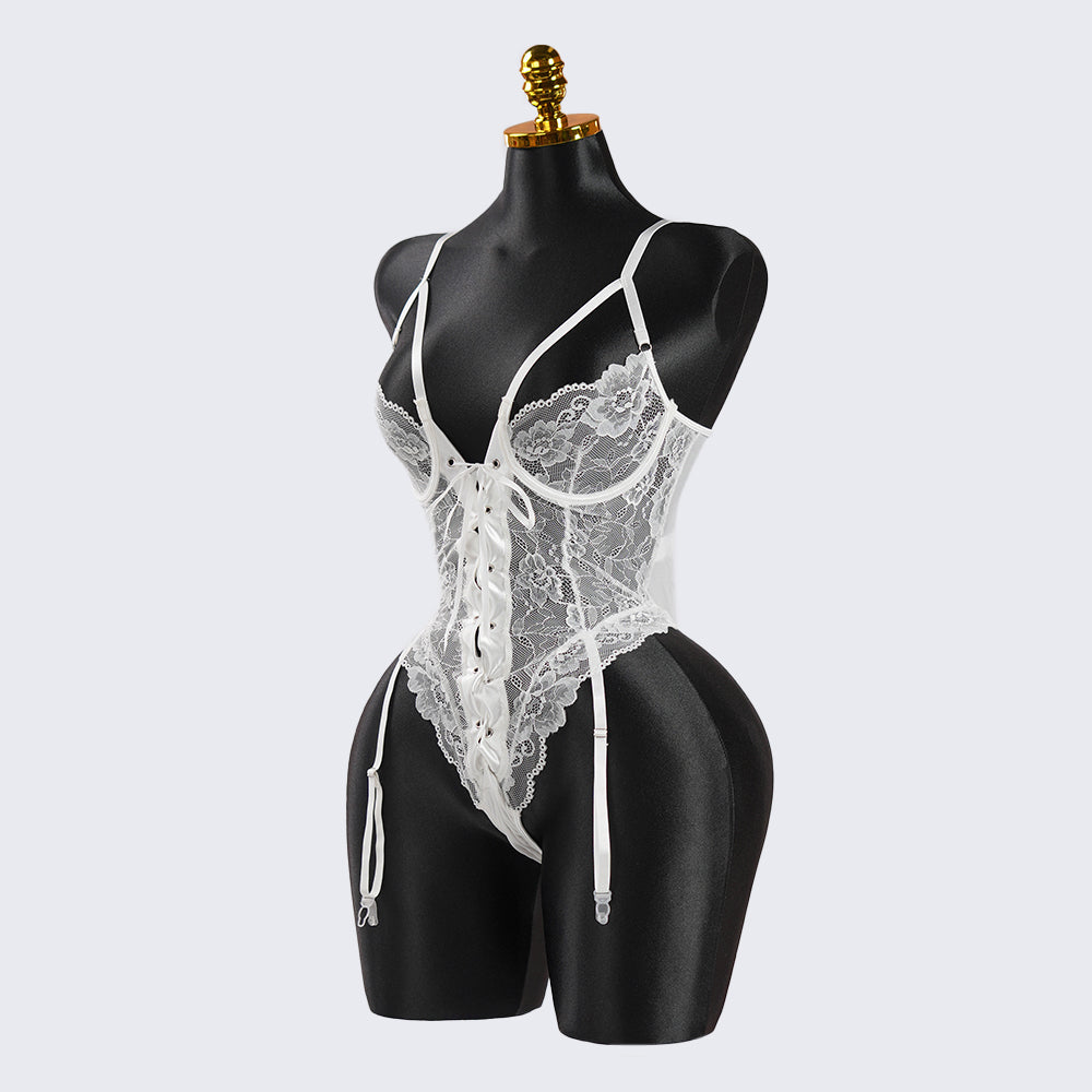 Lace Wild Charm Bodysuit with Stockings