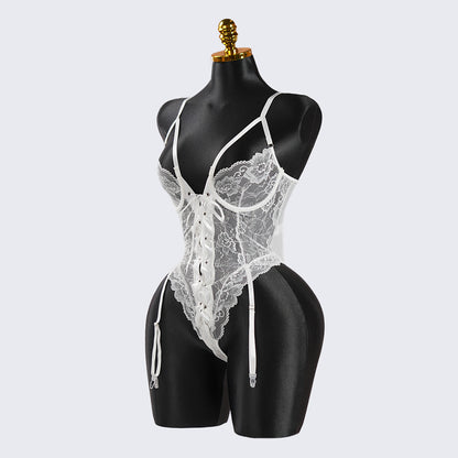 Lace Wild Charm Bodysuit with Stockings