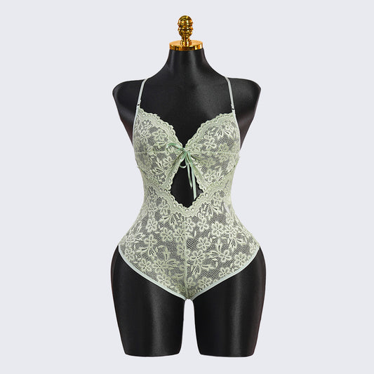 Light Green Lace Seethrough Bodysuit