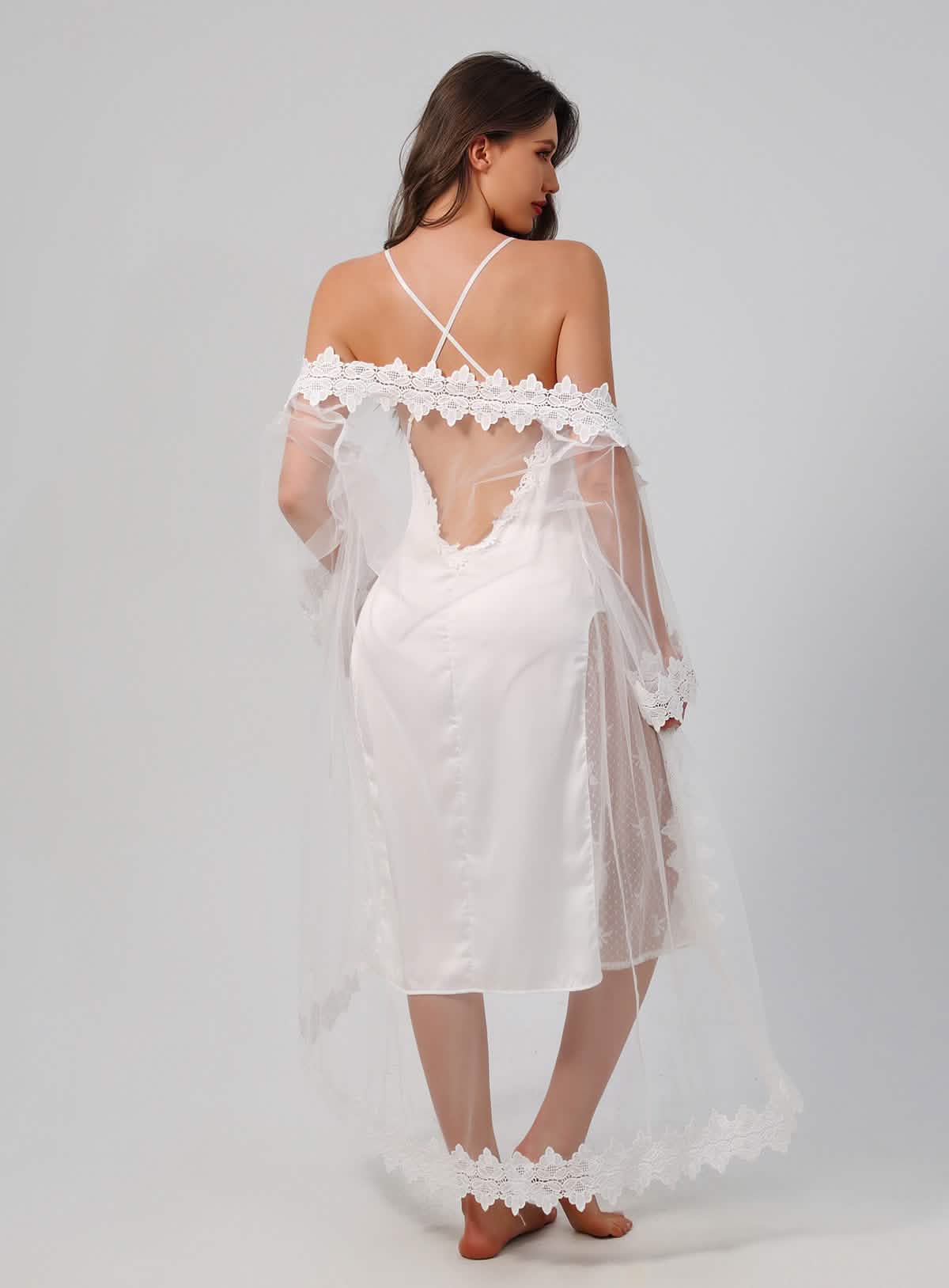 Long See-through Lace Nightgown
