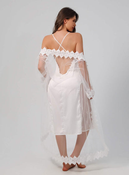 Long See-through Lace Nightgown