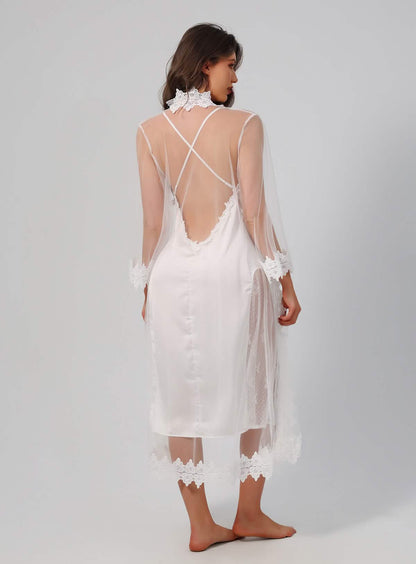 Long See-through Lace Nightgown
