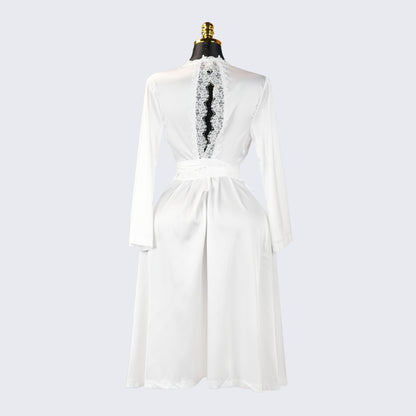 Long Sleeve Satin Lace Robe