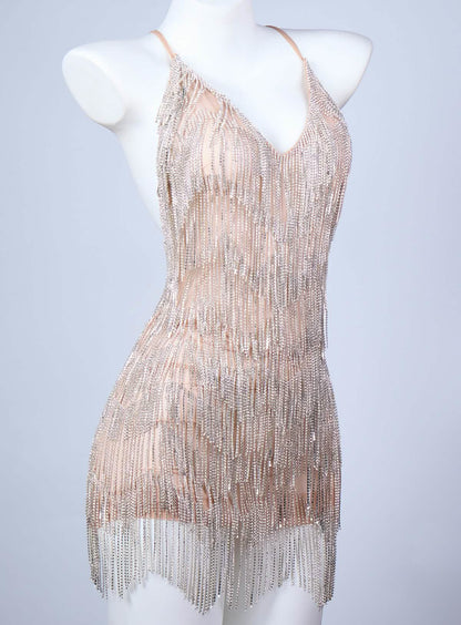 Lustra â€?Beaded Fringe Slip Dress