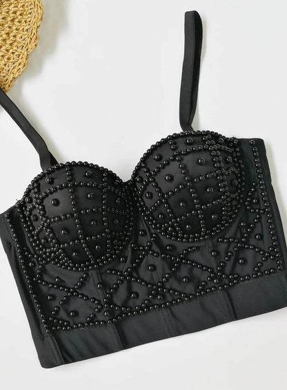 Pearl-Embellished Bustier