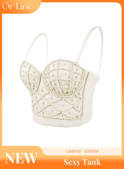 Pearl-Embellished Bustier