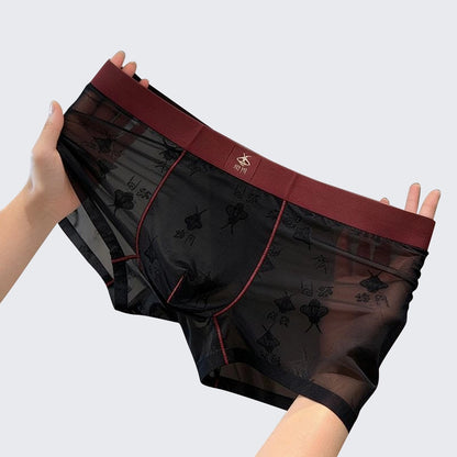 Men's Ice Silk Seamless Breathable Ultra-Thin Boxer Briefs Pack of 3
