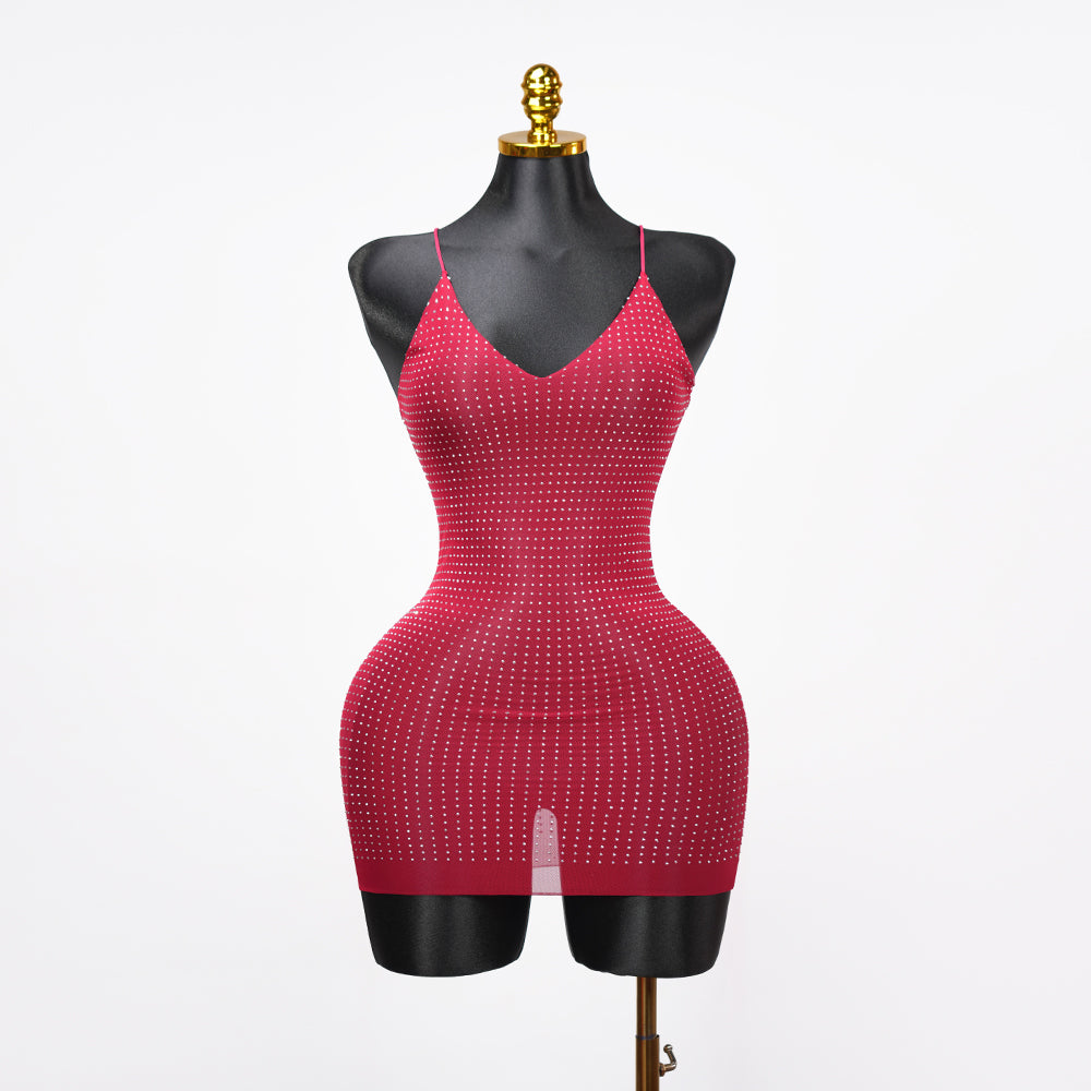 Transparent Mesh Set Black Tassel Chemise