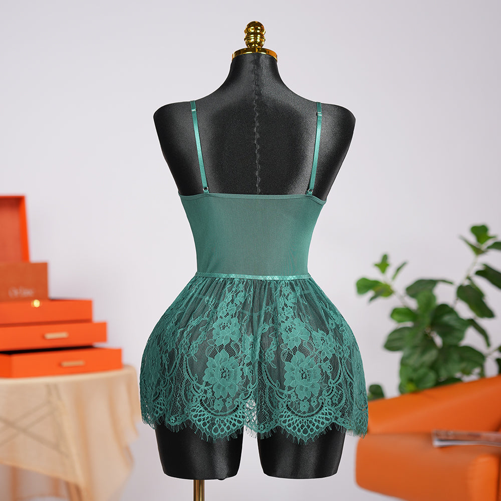 Spaghetti Strap Lace Babydoll Dress