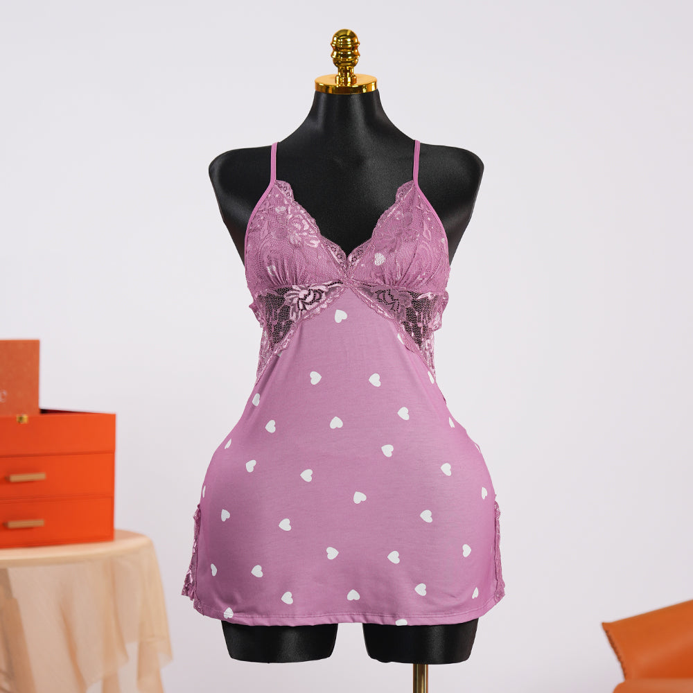 Lace V-Neck Chemise with Adjustable Spaghetti Straps