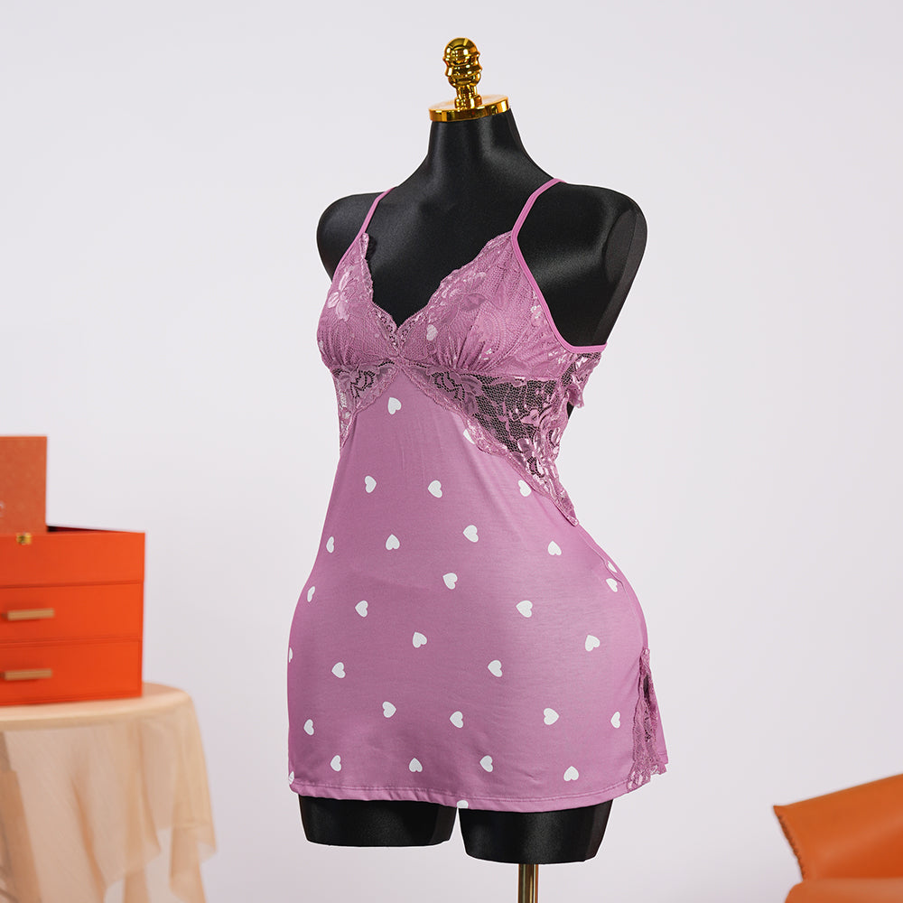 Lace V-Neck Chemise with Adjustable Spaghetti Straps