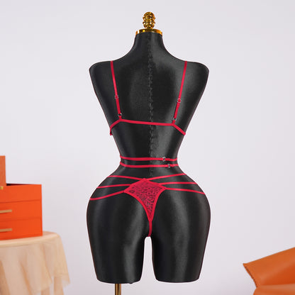 Lace Hollow Splicing Bra & Panty Set