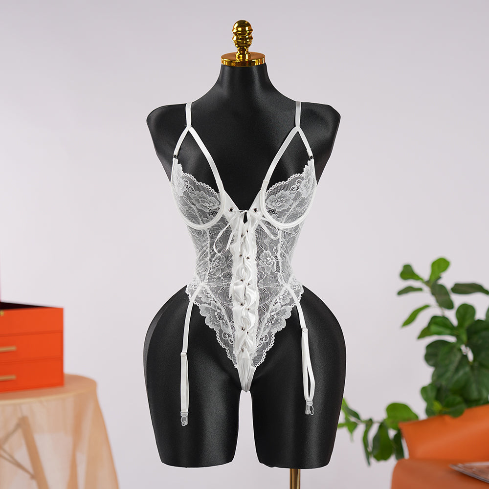 Lace Wild Charm Bodysuit with Stockings
