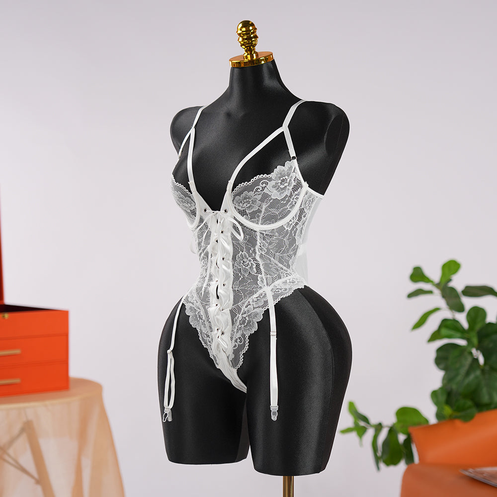 Lace Wild Charm Bodysuit with Stockings