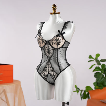 Vintage Lace Polka Dot Bodysuit