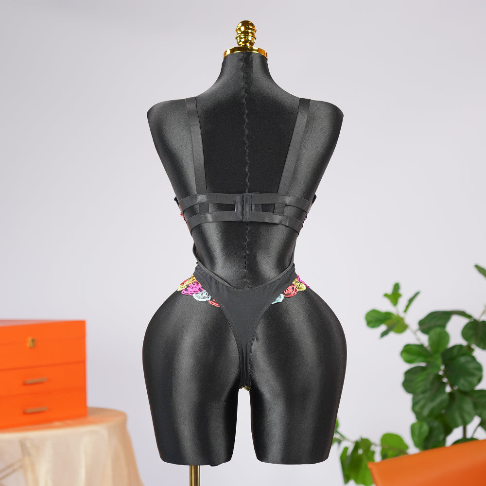 Floral Embroidery Lace Bodysuit