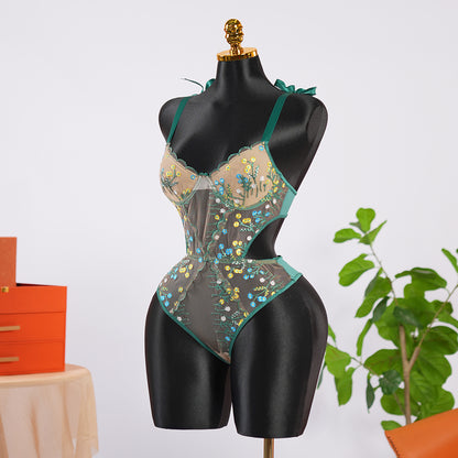 Lace Floral Embroidery Bodysuit