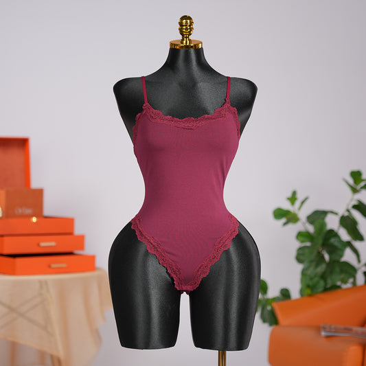 Generous Simple Style Lace Bodysuit
