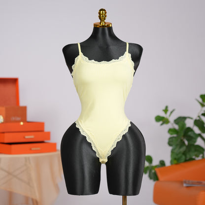 Generous Simple Style Lace Bodysuit