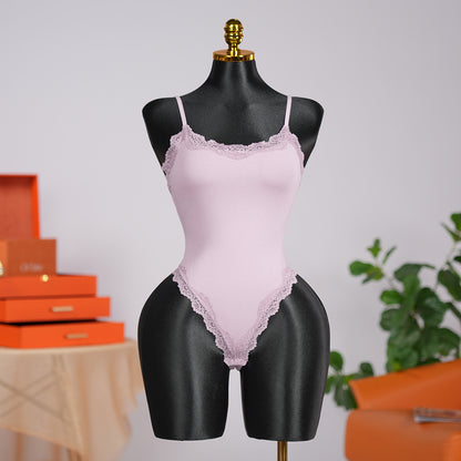 Generous Simple Style Lace Bodysuit