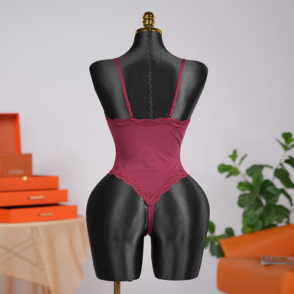 Generous Simple Style Lace Bodysuit