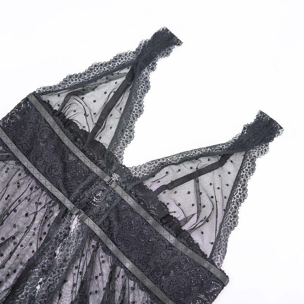 Plus Size Black Babydoll Panty Set