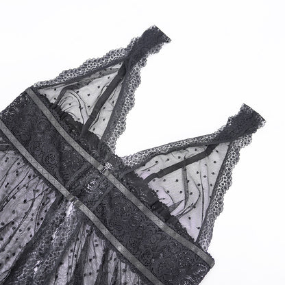 Plus Size Black Babydoll Panty Set