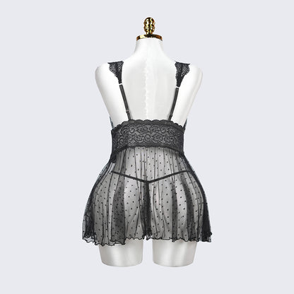 Plus Size Black Babydoll Panty Set