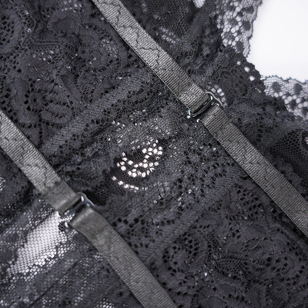 Plus Size Black Babydoll Panty Set