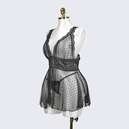 Plus Size Black Babydoll Panty Set
