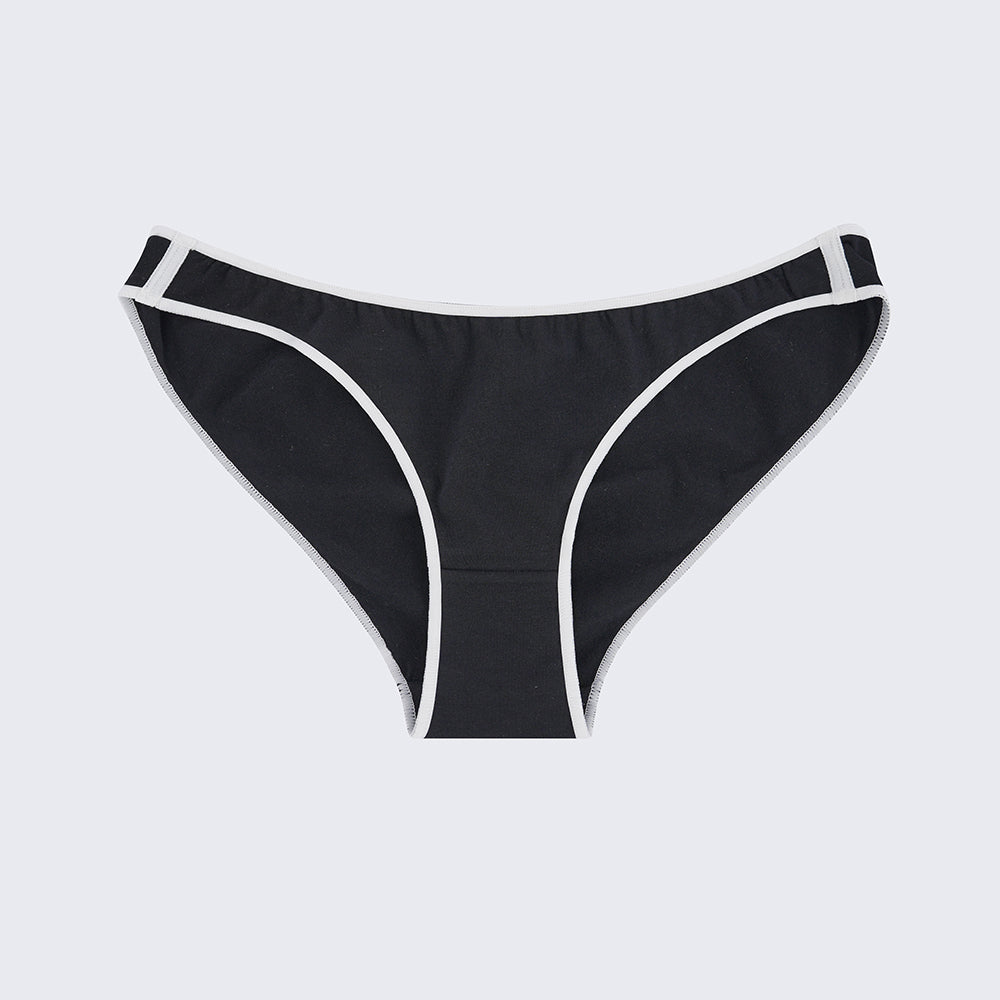 Plus Size Black White Color Block Low Rise Comfort Panty