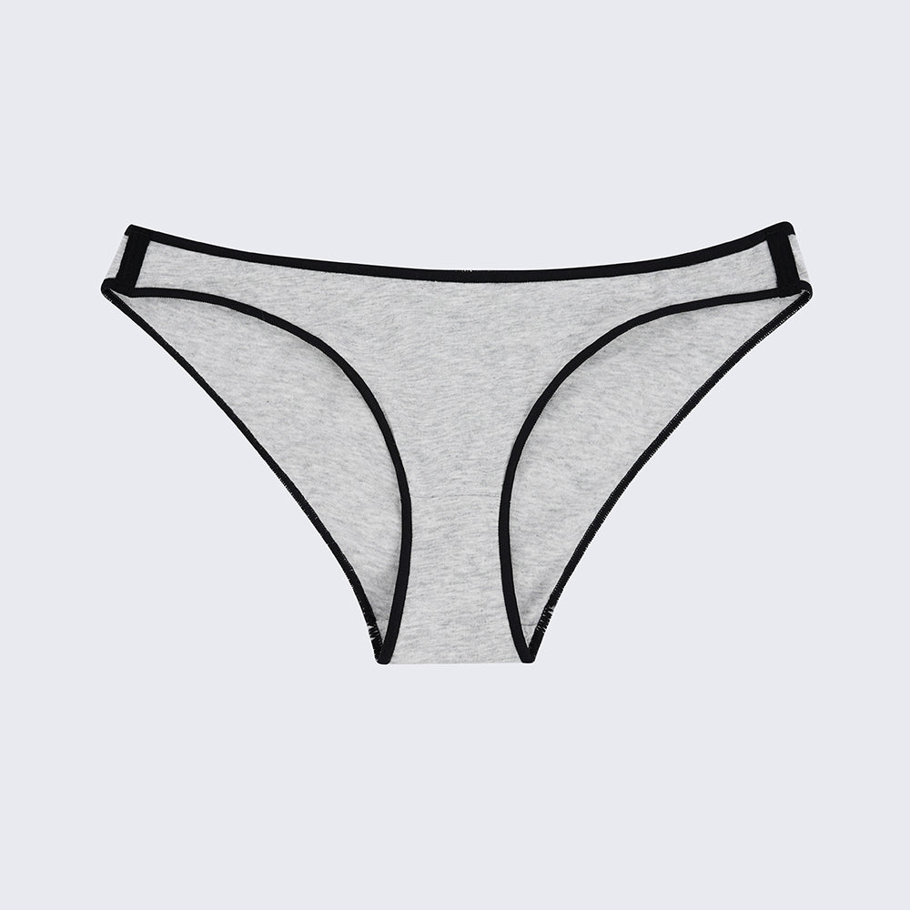 Plus Size Black White Color Block Low Rise Comfort Panty