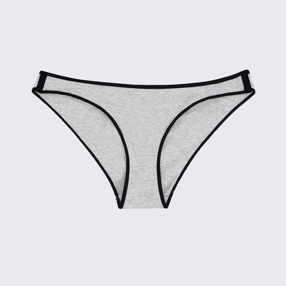 Plus Size Black White Color Block Low Rise Comfort Panty